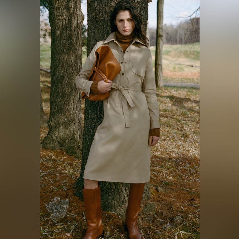 NEW NWT Nili Lotan Agatha Two Pocket Dress In Khaki